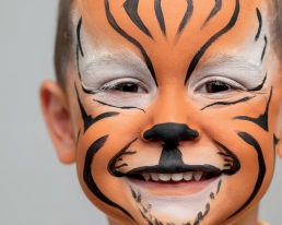 Organic tiger makeup tutorial for kids