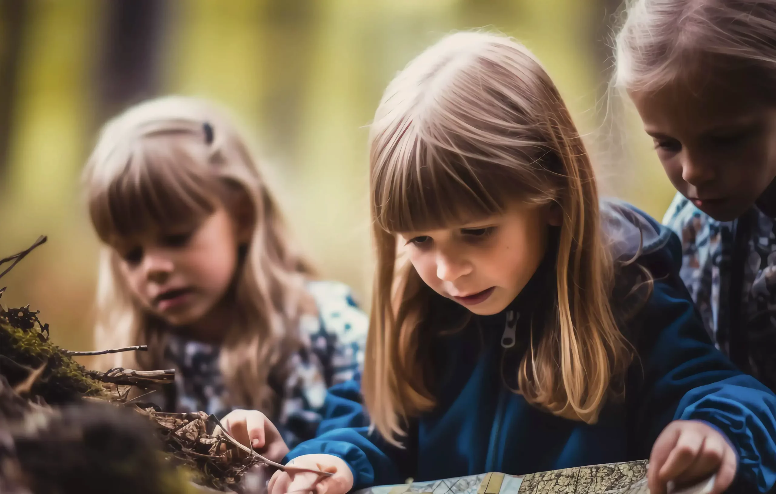 Kinder, die einen Schatz suchen