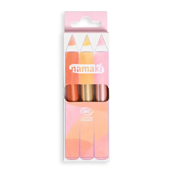 organic children's glitter make-up pencils