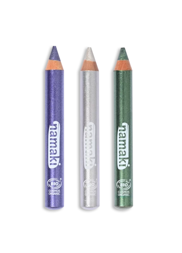 organic children's glitter make-up pencils