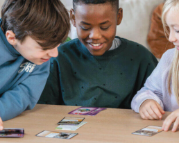 children playing cards