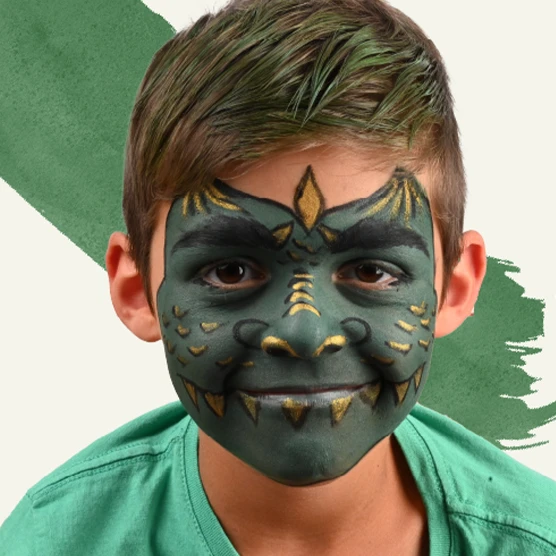 children's dragon make-up tutorial