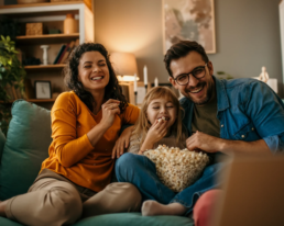 Familienzeit vor dem Fernseher