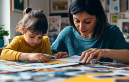 Scrapbooking 1 Tochter und Mutter beim Scrapbooking