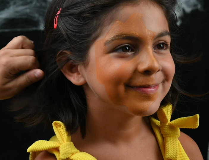 tuto maquillage citrouille enfant Halloween