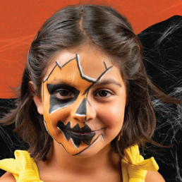 tuto maquillage citrouille enfant Halloween