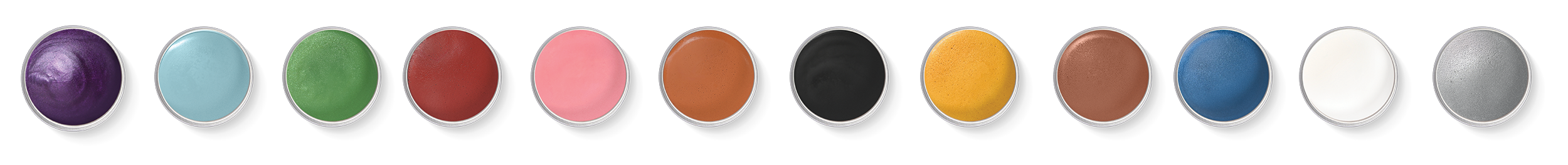 12 godets de maquillage